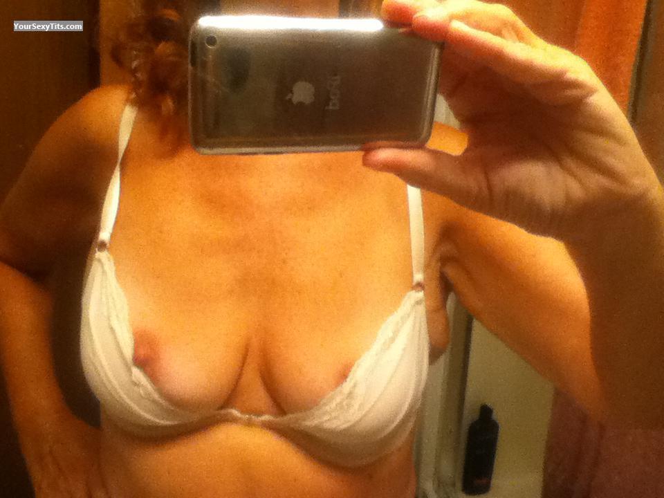 Tit Flash: Wife's Medium Tits (Selfie) - Sandy from United States